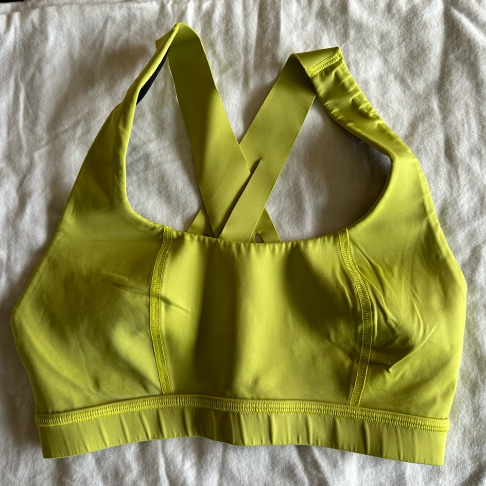 Sweaty Betty sports bra; fluorescent green/yellow. Size S